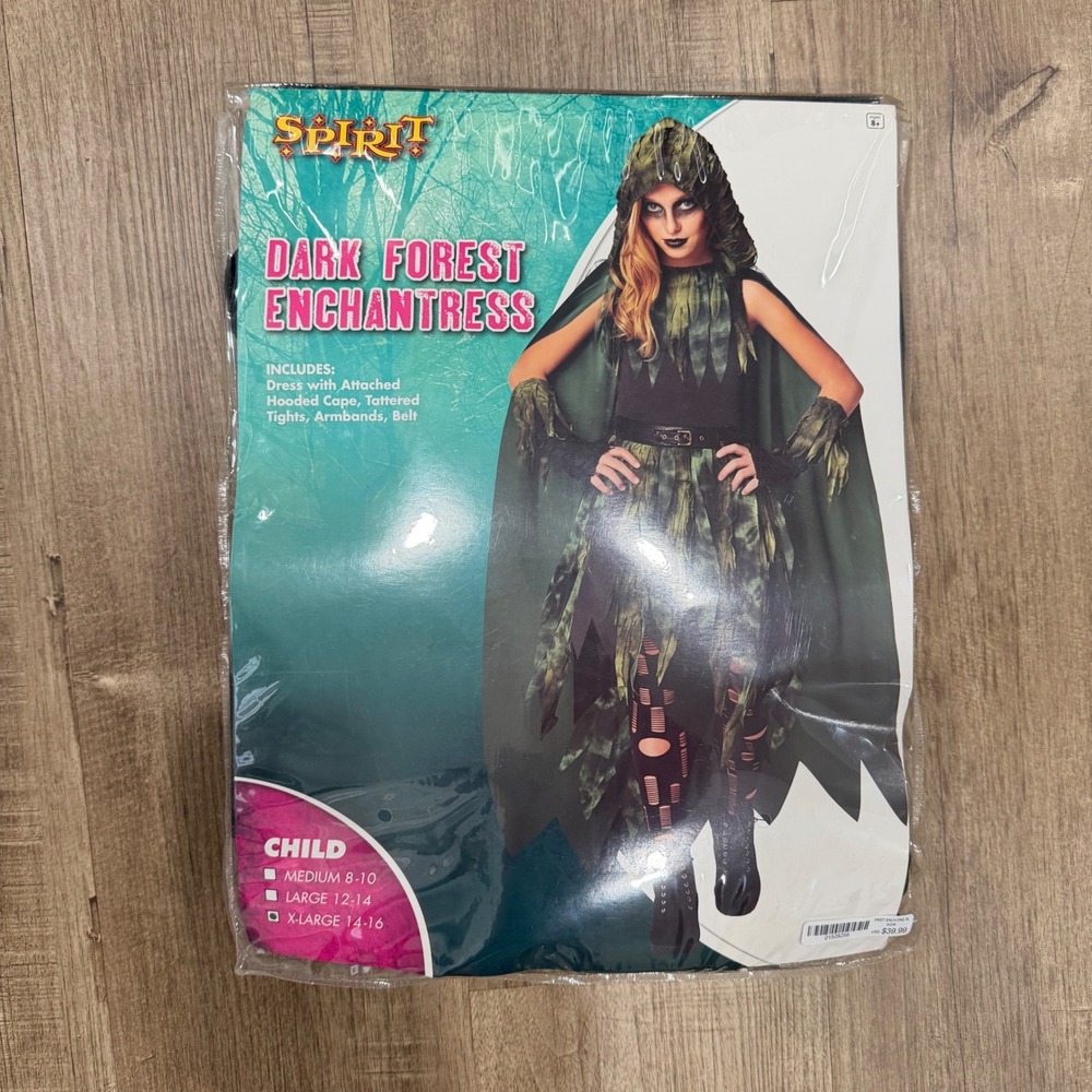 Spirit Dark Forest Enchantress Costume Child X-Large 14-16 Hooded Tattered